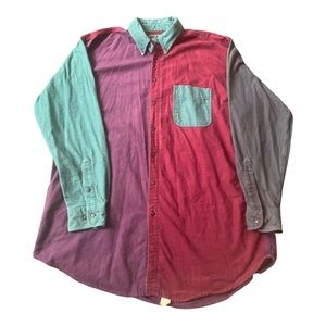 Vintage Woolrich Chamois Flannel Shirt Color Block  Men’s Size Extra Large